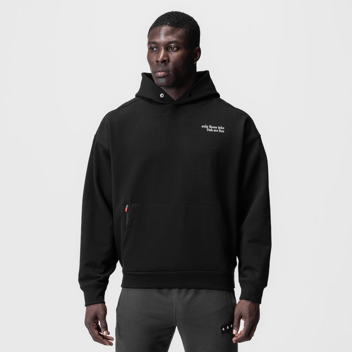 0874. Tech-Terry™ Zip Pocket Hoodie - Black "Brush Wings/ASRV" | ASRV