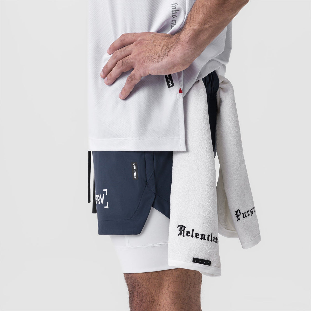 0865. Tetra-Lite® 5" Liner Short - Navy "Bracket"/White | ASRV