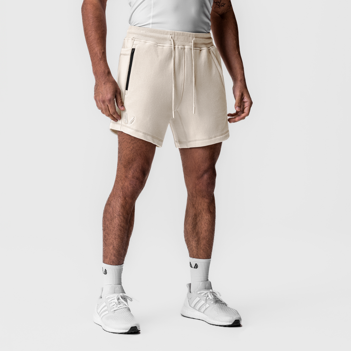 0867. Tech-Terry™ Sidelock Sweat Short - Ivory Cream | ASRV