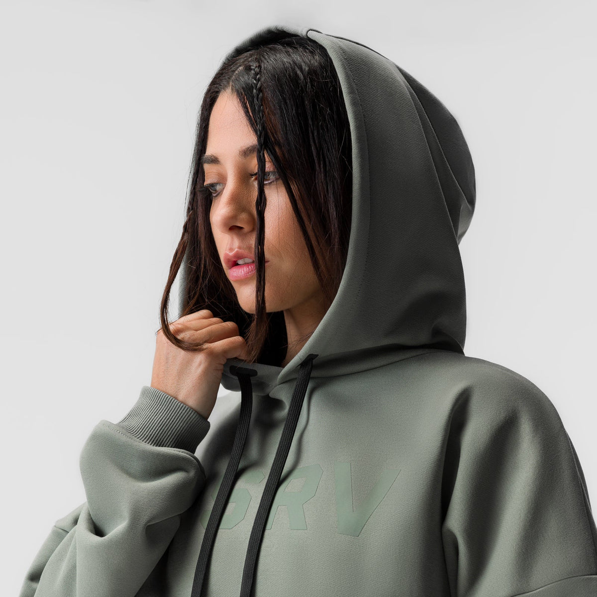 ASRV x Equinox Sorona® French-Terry Cropped Hoodie - Sage | ASRV