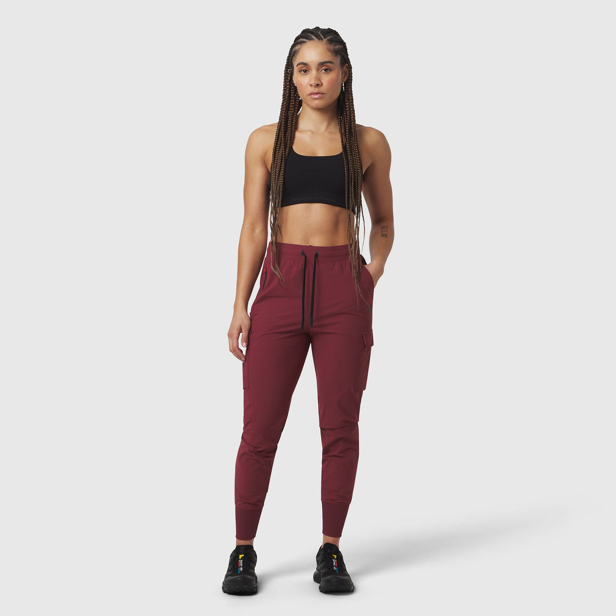 W032. Tetra-Lite® Cargo High Rib Jogger - Crimson | ASRV