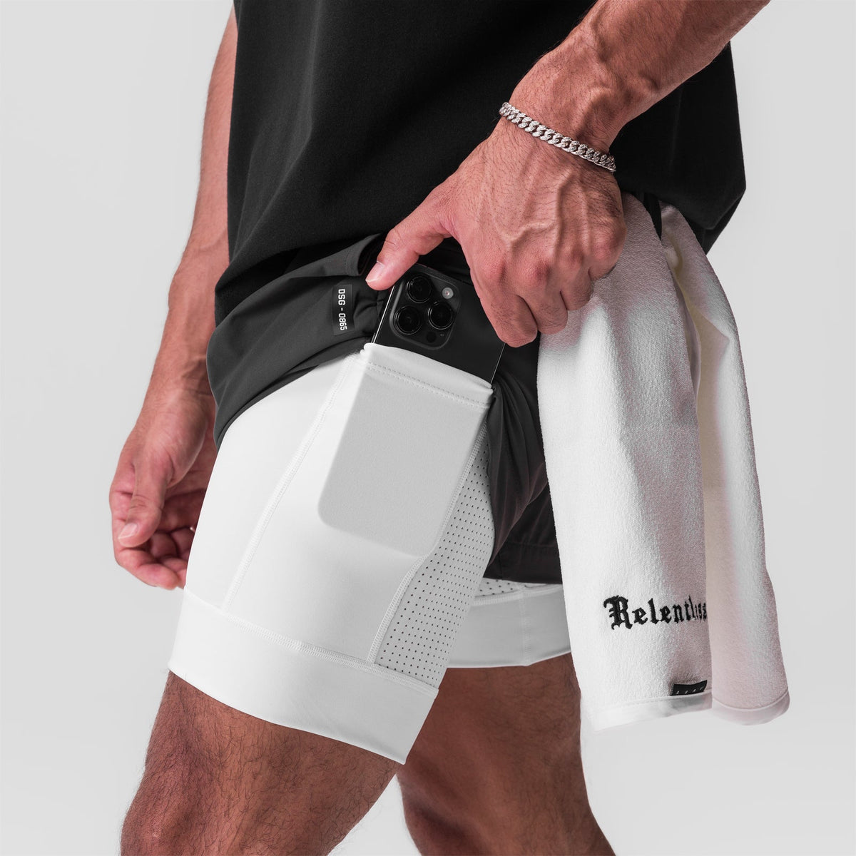 0865. Tetra-Lite® 5" Liner Short - Space Grey/White/White "Wings" | ASRV