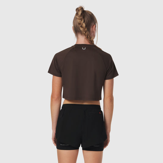 W018. AeroSilver® Cropped Tee - Dark Earth | ASRV