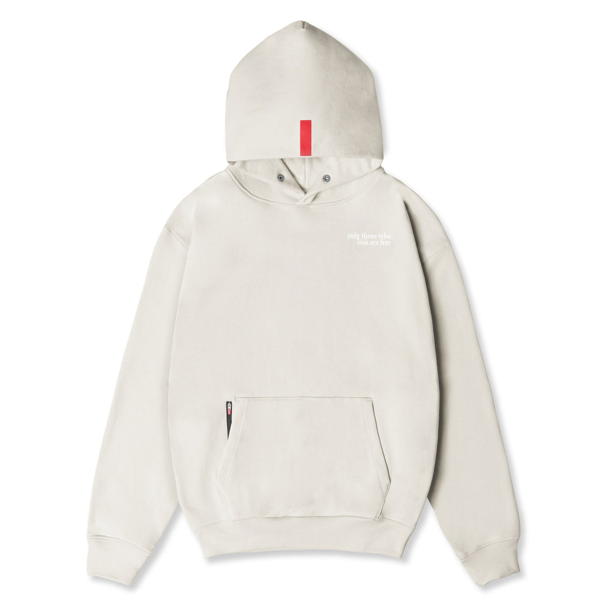 0874. Tech-Terry™ Zip Pocket Hoodie - Stone/White "Brush Wings/ASRV" | ASRV