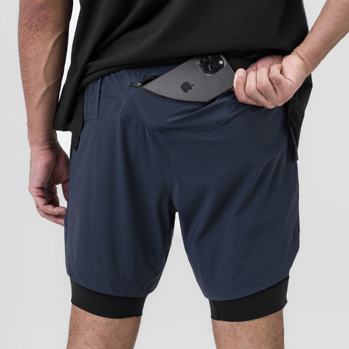0866. Tetra-Lite® 7" Liner Short - Navy "ASRV"/Black | ASRV