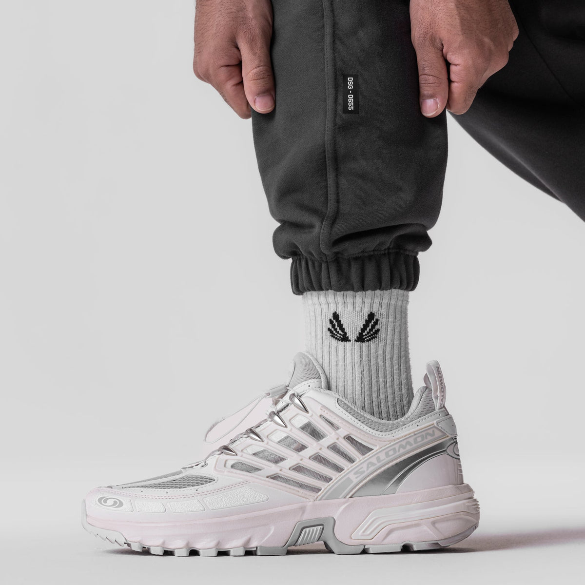 0655. Tech-Terry™ Oversized Sweats - Space Grey "Emblem" | ASRV