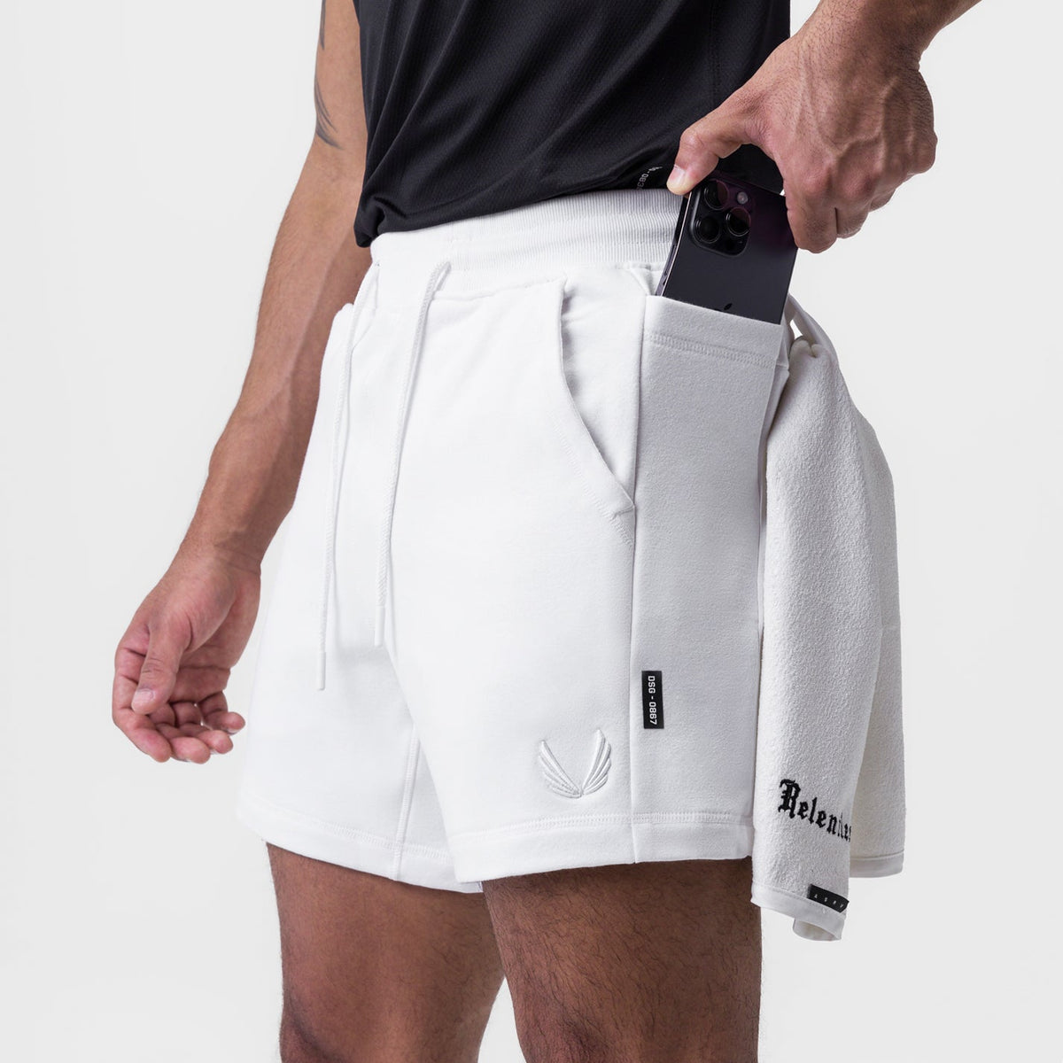 0867. Tech-Terry™ Sidelock Sweat Short - White | ASRV