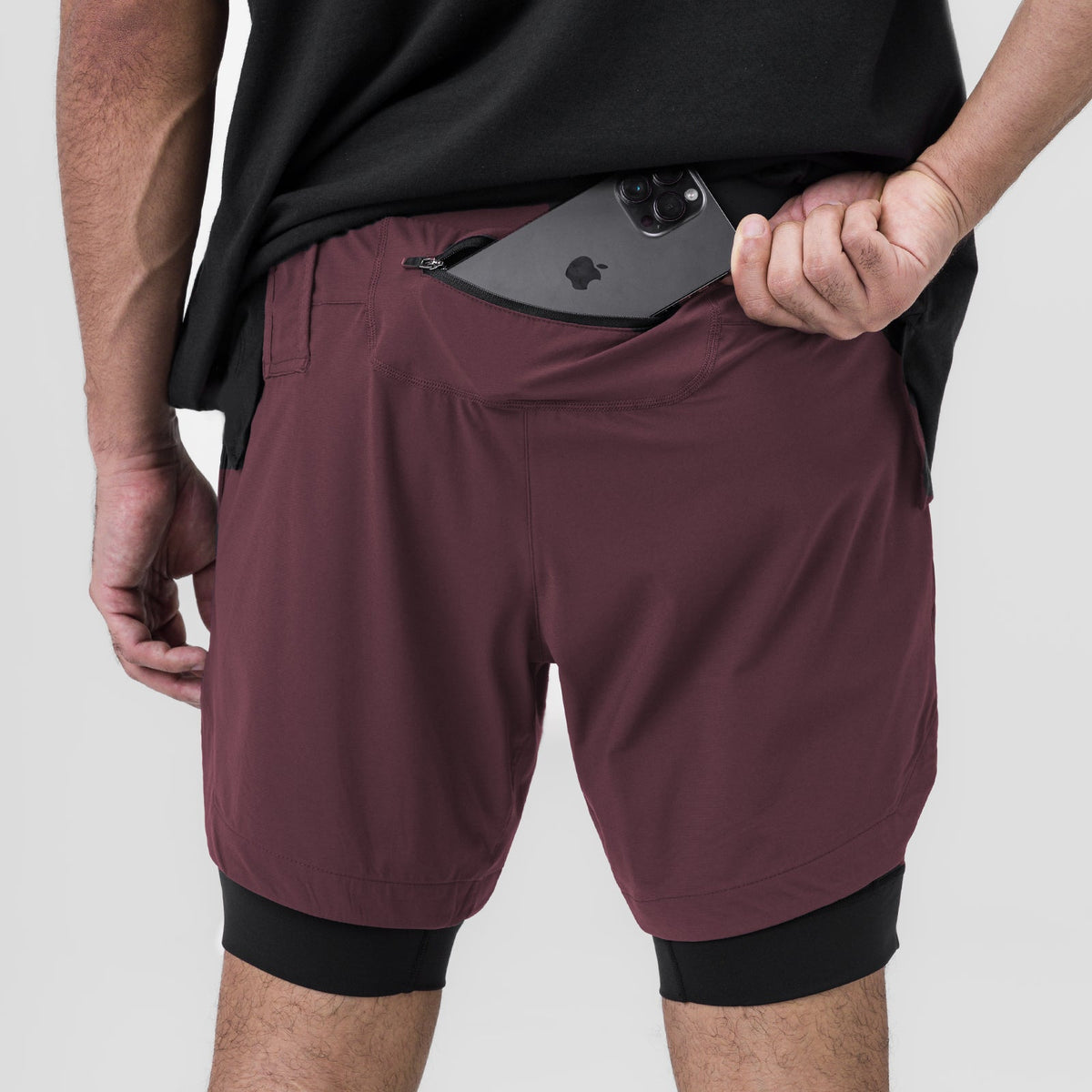 0866. Tetra-Lite® 7" Liner Short - Plum "ASRV"/Black | ASRV