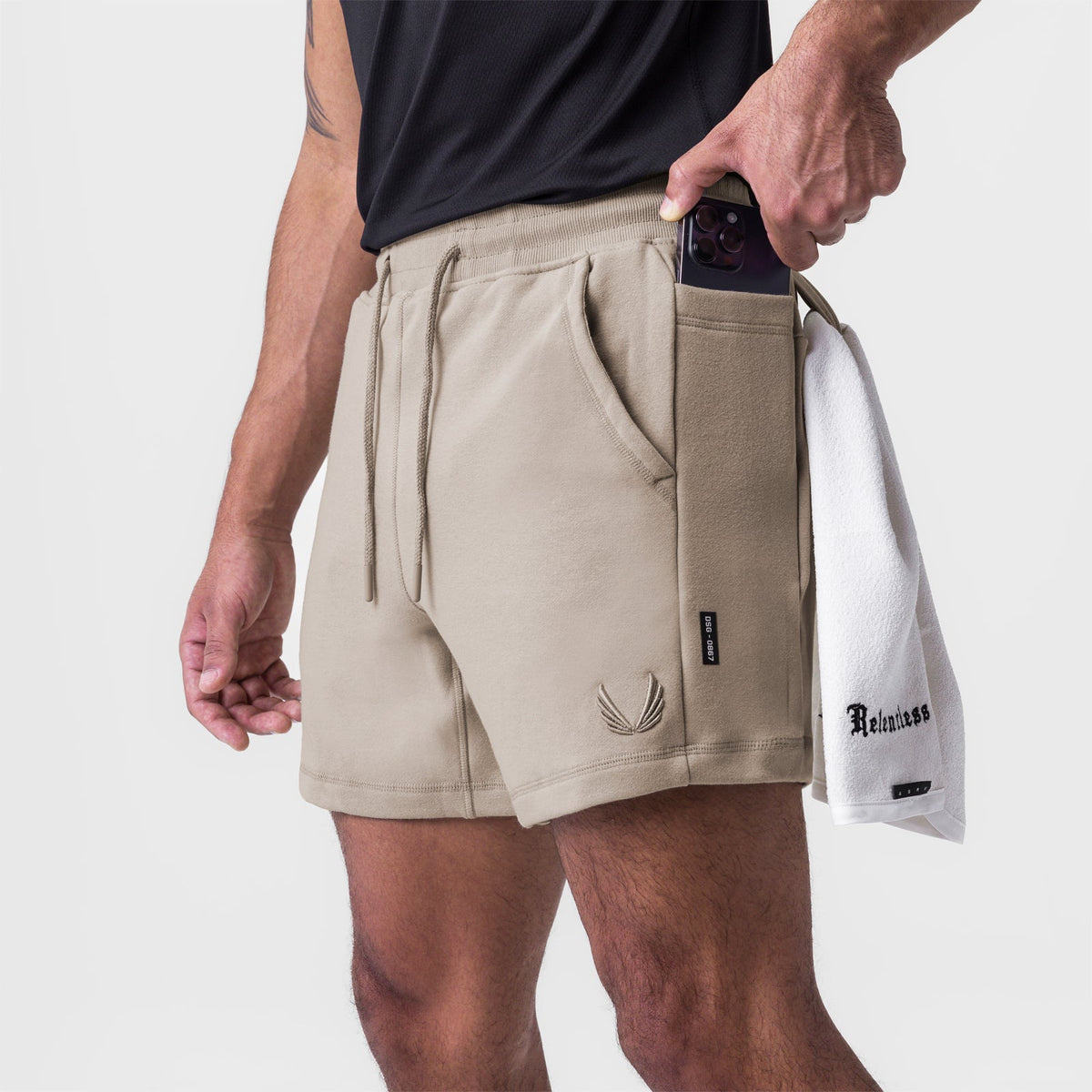 0867. Tech-Terry™ Sidelock Sweat Short - Sand Smoke | ASRV