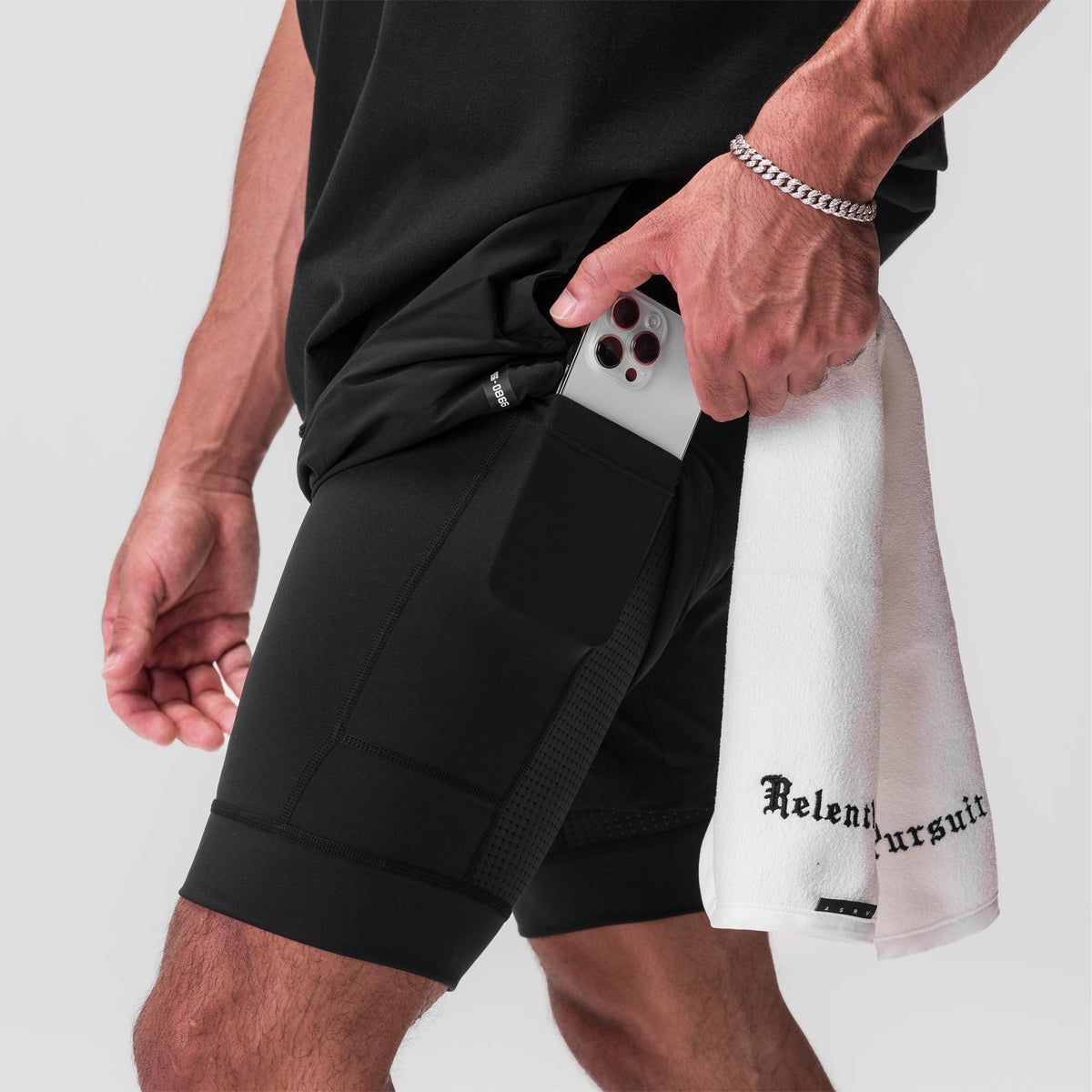 0866. Tetra-Lite® 7" Liner Short - Black/Black/ White "Wings" | ASRV