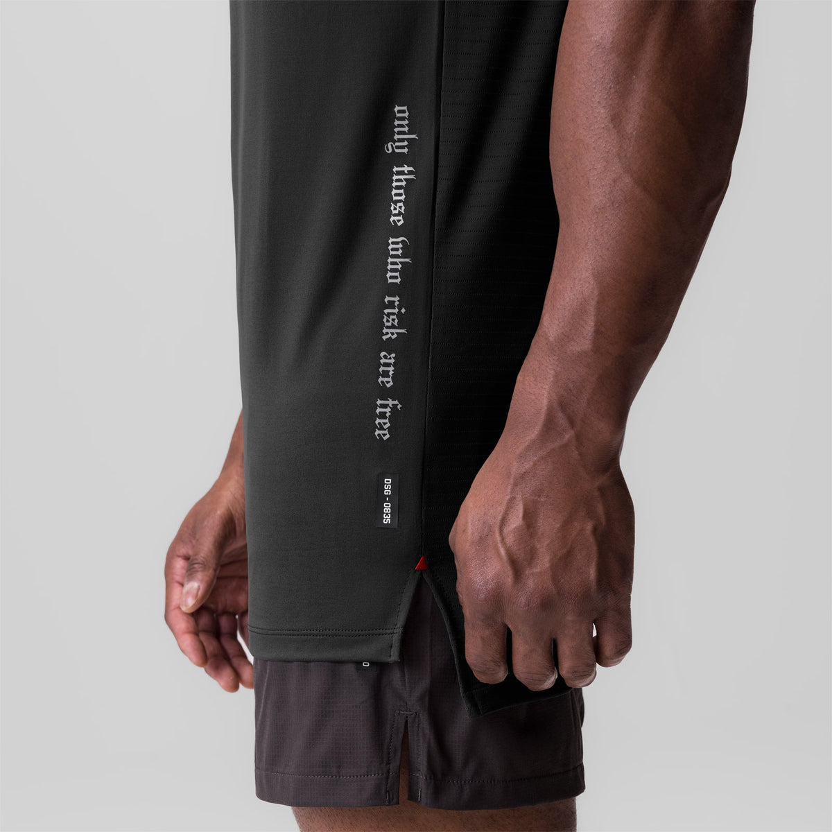 0835. 3D-Lite® 2.0 Drop Hem Tank - Black "OTWR" | ASRV