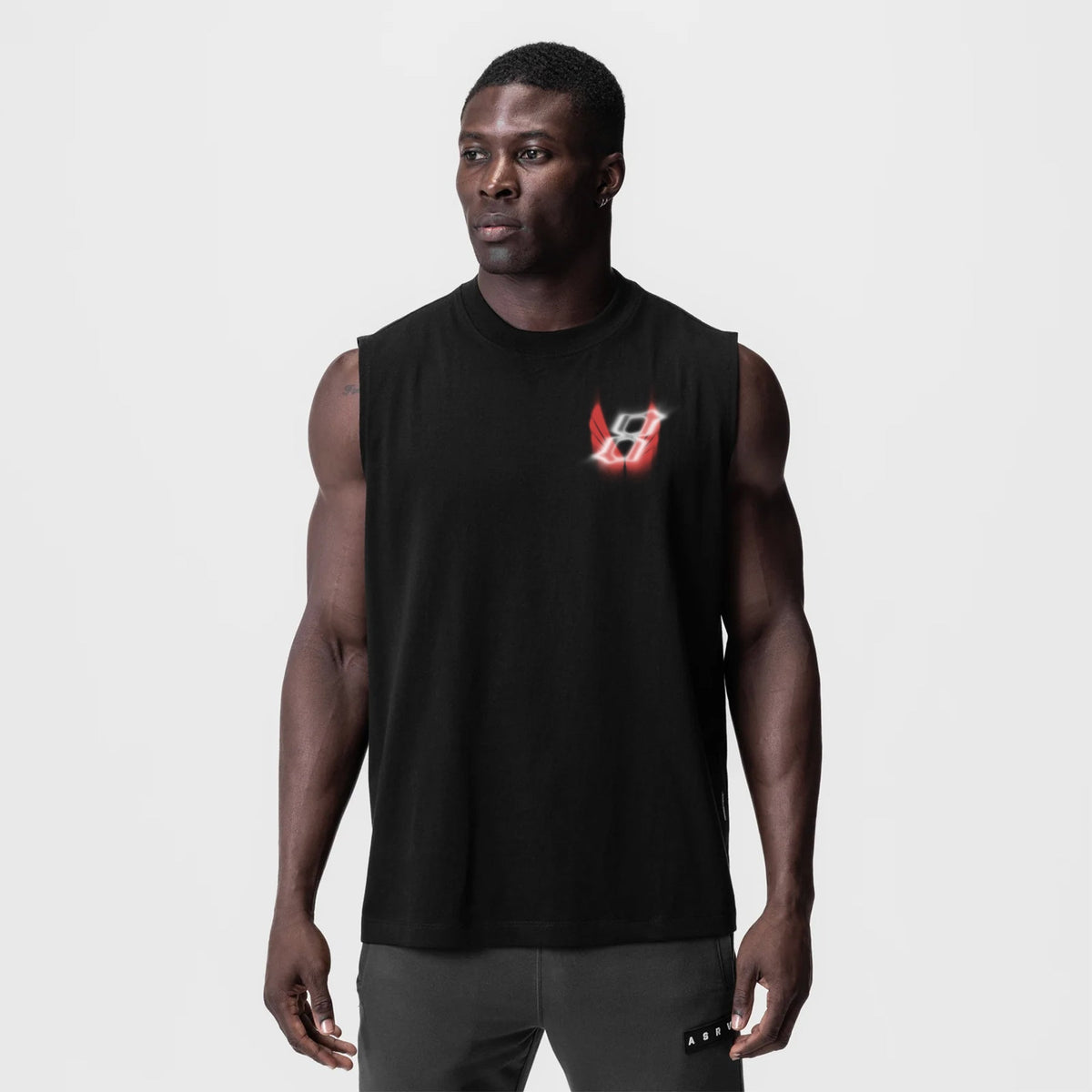 0807. Tech Essential™ Relaxed Cutoff - Black "Infinite Mindset" | ASRV