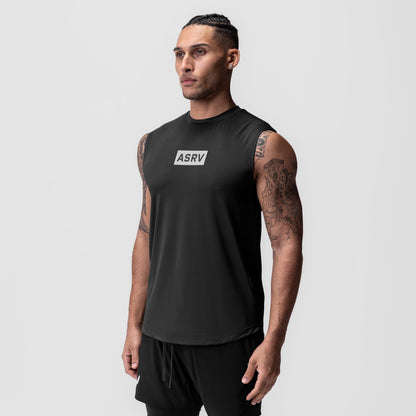 0757. AeroSilver® Cutoff Tank - Black "Box Logo" | ASRV
