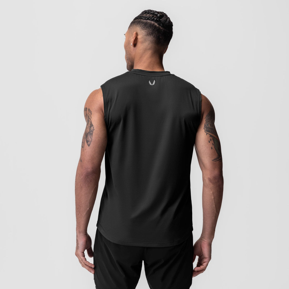 0757. AeroSilver® Cutoff Tank - Black "Box Logo" | ASRV