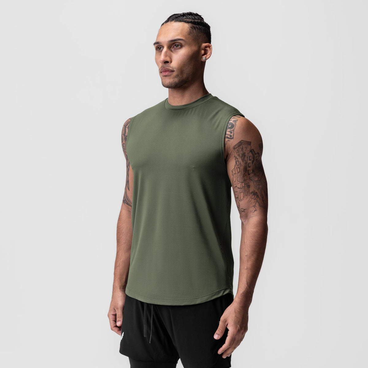 0757. AeroSilver® Cutoff Tank - Olive | ASRV