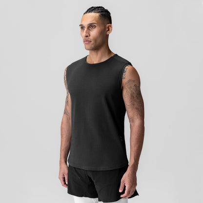 1060. Creora® Cotton Modal Cutoff Tank - Black | ASRV
