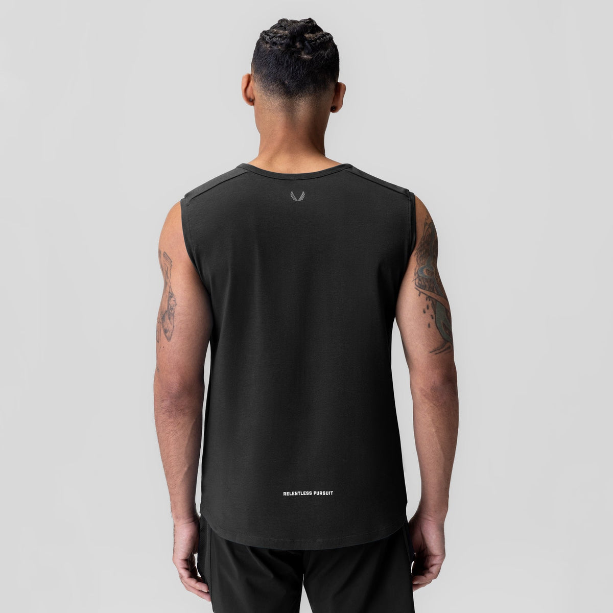 1060. Creora® Cotton Modal Cutoff Tank - Black | ASRV