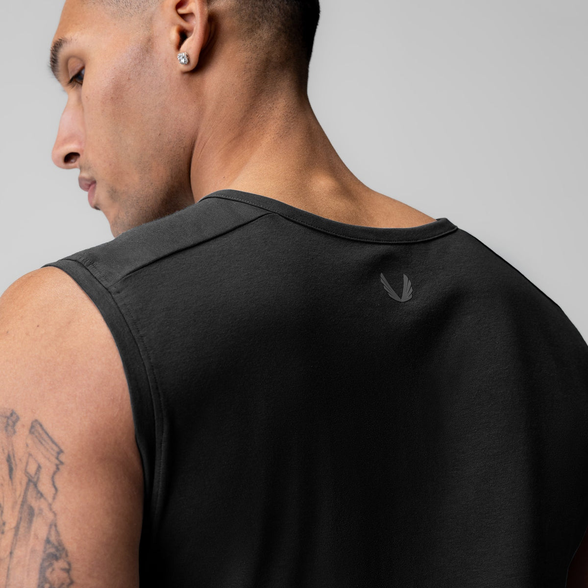 1060. Creora® Cotton Modal Cutoff Tank - Black | ASRV