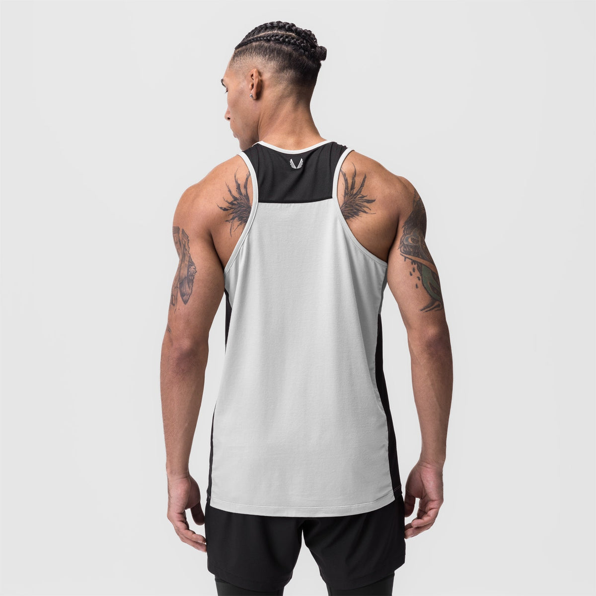 0809. Supima® Mesh Panel Training Singlet - White | ASRV