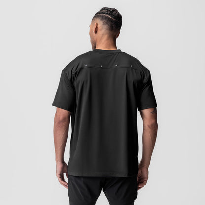 0822. AeroSilver® Oversized Tee - Black | ASRV