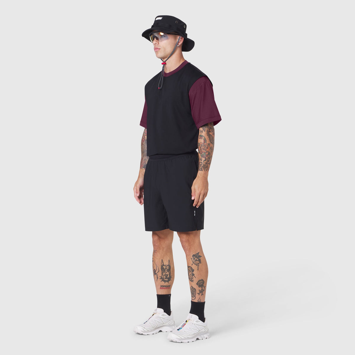 1186. SUPIMA® Ice-Skin™ Reversible Tee - Merlot/Black | ASRV