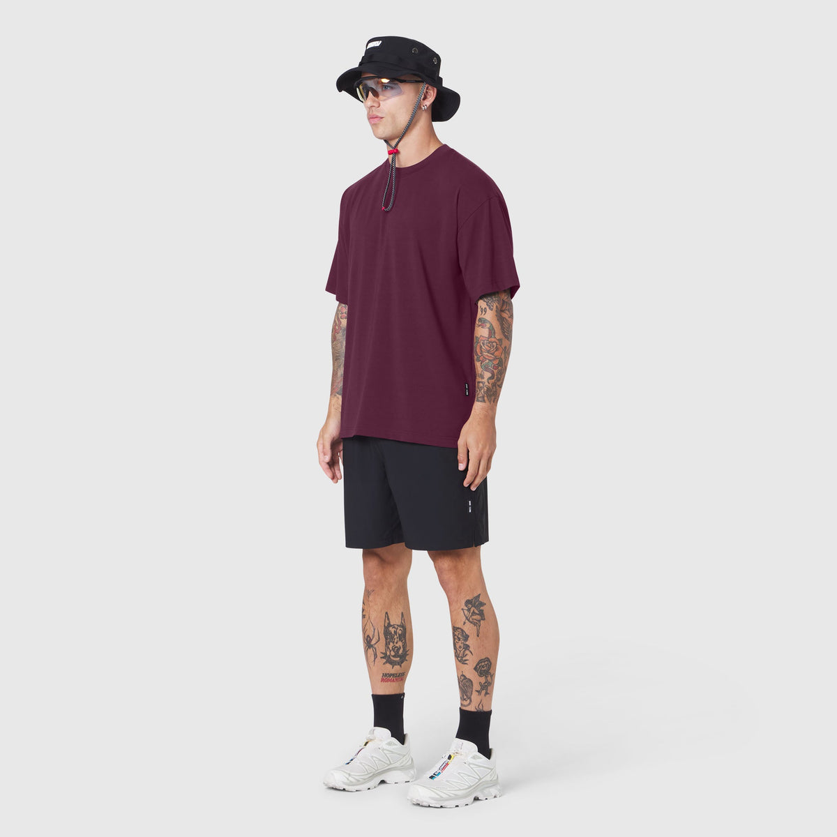 1186. SUPIMA® Ice-Skin™ Reversible Tee - Merlot/Black | ASRV