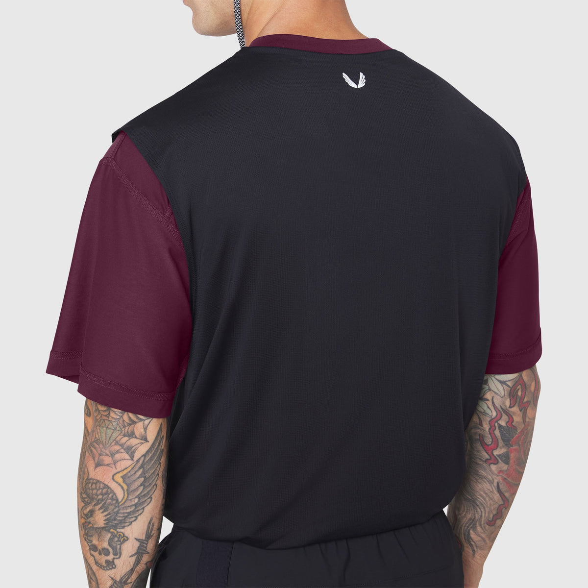 1186. SUPIMA® Ice-Skin™ Reversible Tee - Merlot/Black | ASRV