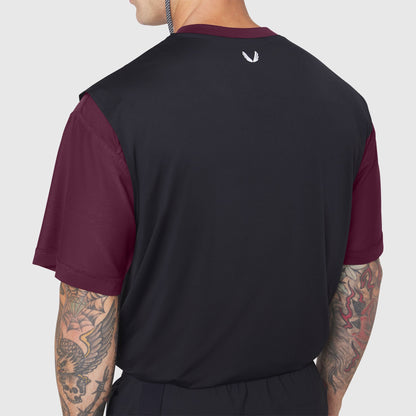 1186. SUPIMA® Ice-Skin™ Reversible Tee - Merlot/Black | ASRV