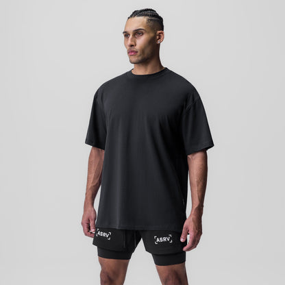 0824. Supima® Oversized Tee - Black | ASRV
