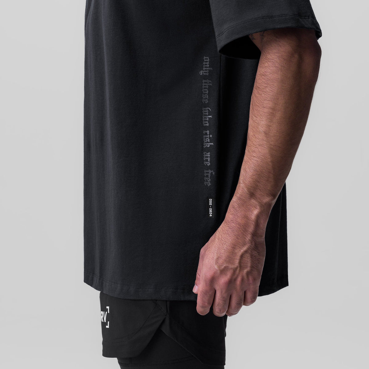 0824. Supima® Oversized Tee - Black | ASRV