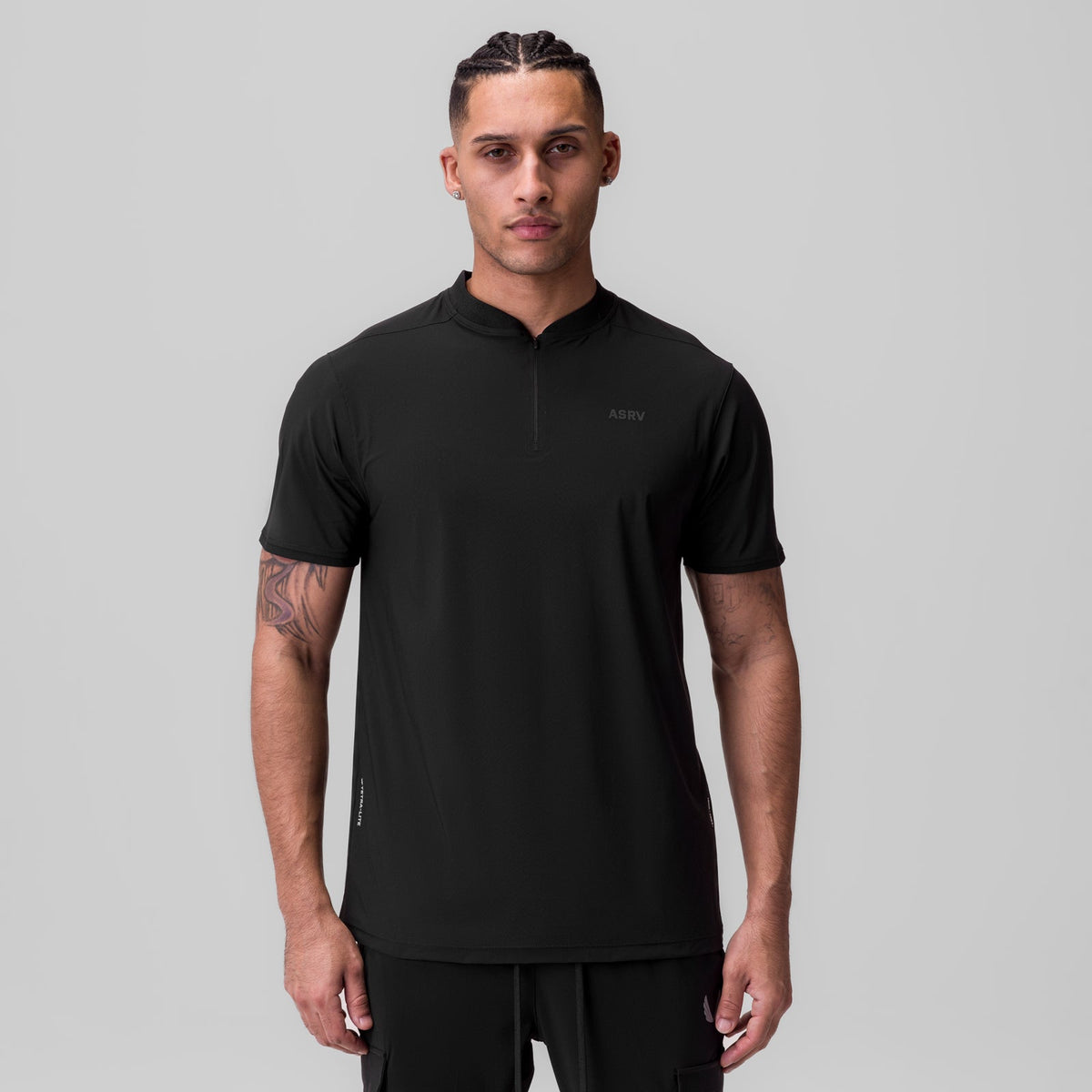 1087. Tetra-Lite® Ice Zip Tee - Black | ASRV