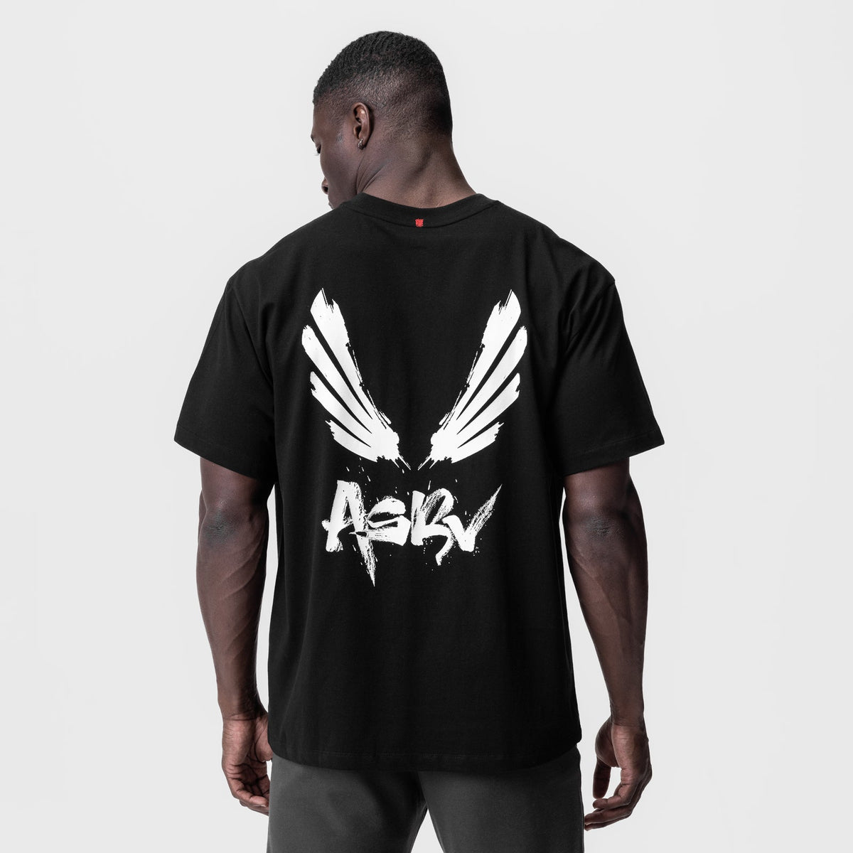 0797. Tech Essential™ Relaxed Tee - Black "Brush Wings/ASRV" | ASRV
