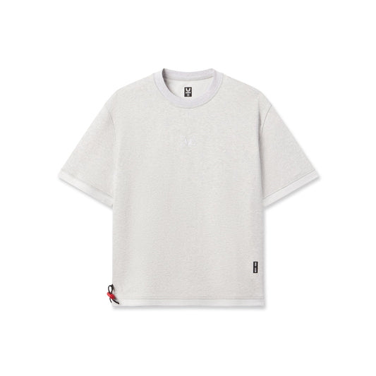 1026. Herringbone Terry Oversized Cinch Tee - Heather Grey | ASRV