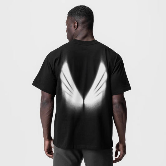 0797. Tech Essential™ Relaxed Tee - Black "Signal Lost" | ASRV