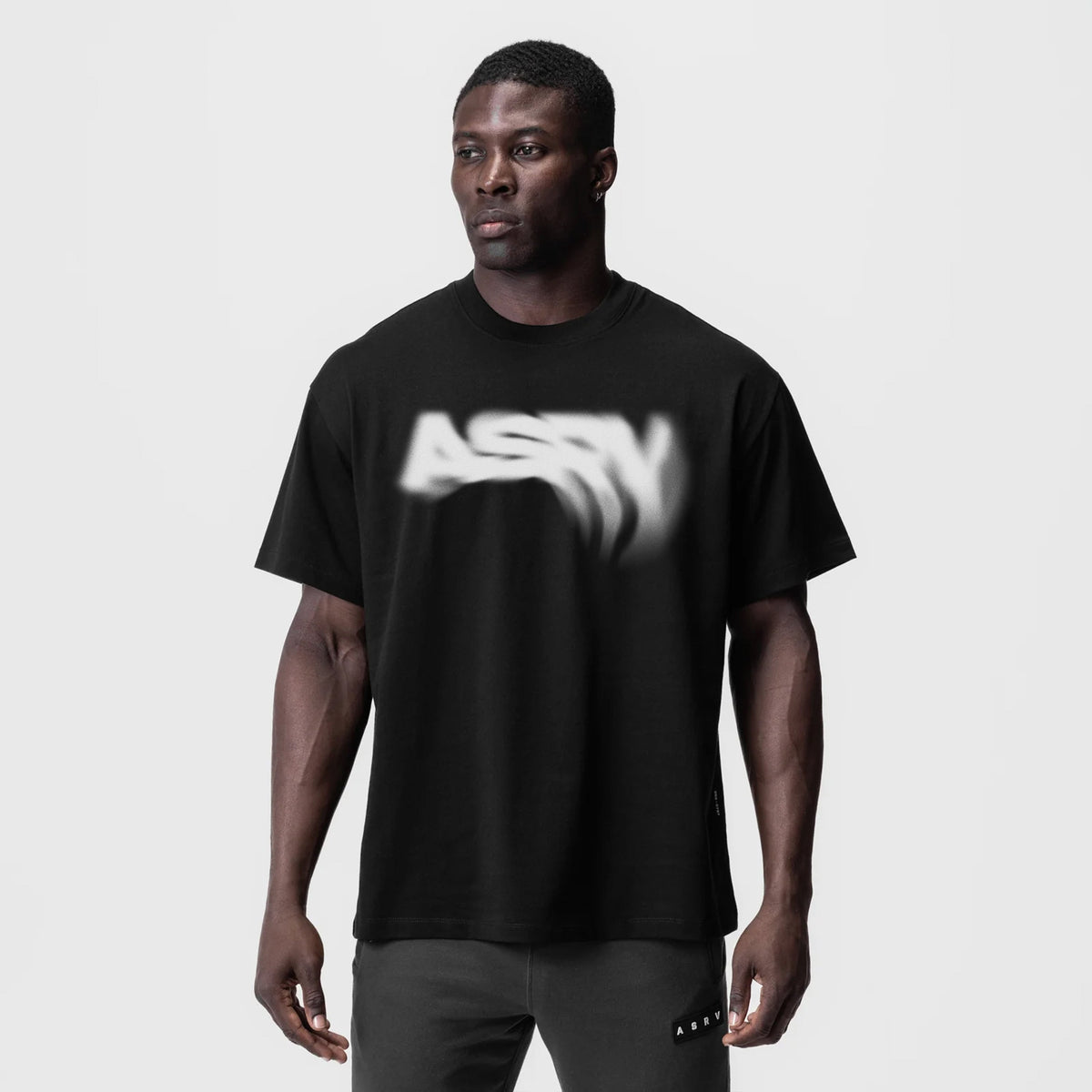 0797. Tech Essential™ Relaxed Tee - Black "Signal Lost" | ASRV
