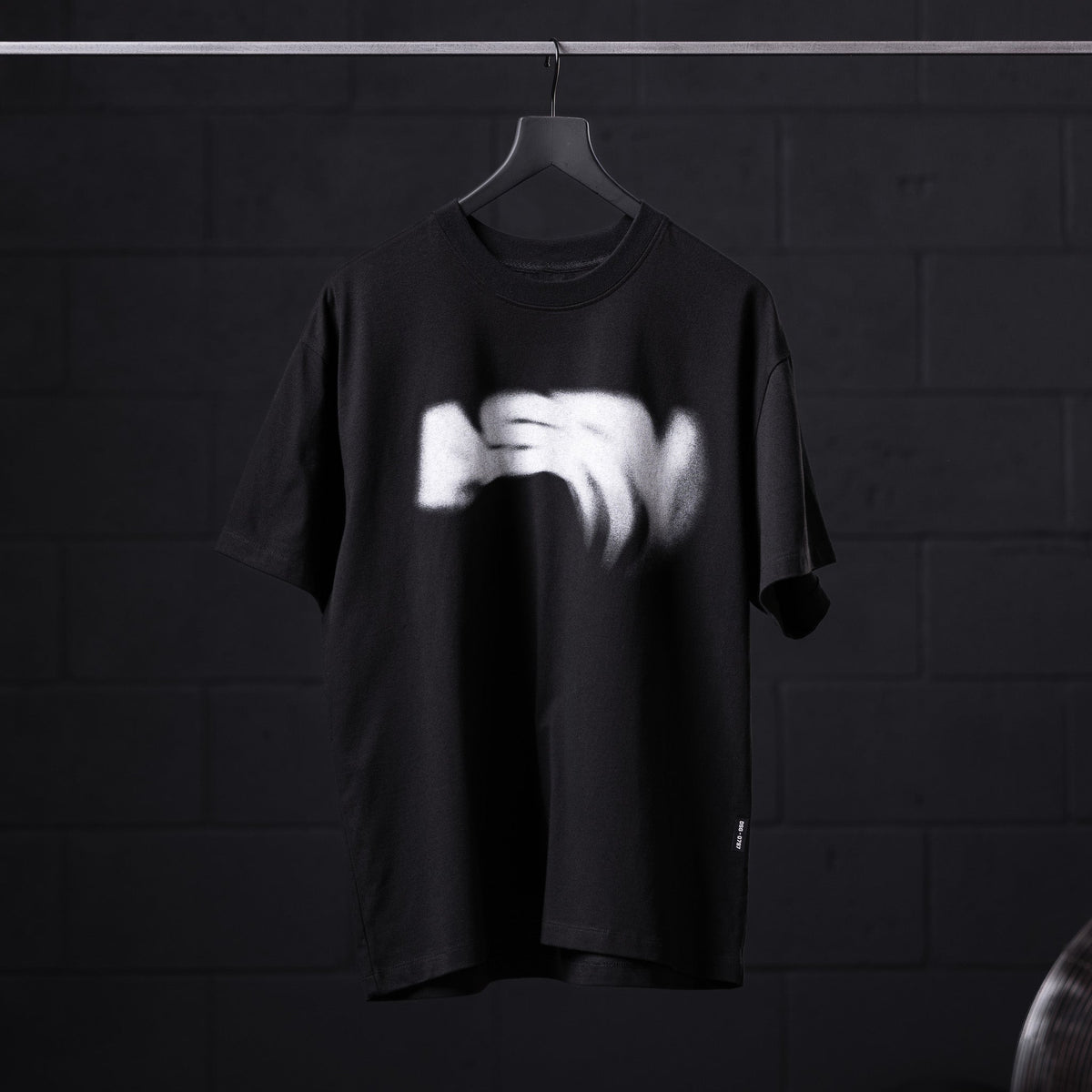 0797. Tech Essential™ Relaxed Tee - Black "Signal Lost" | ASRV