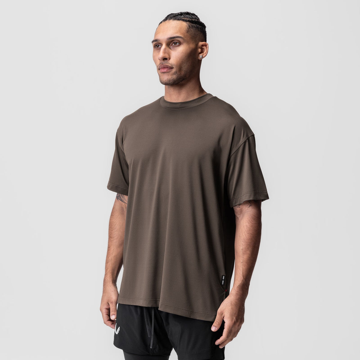 0822. AeroSilver® Oversized Tee - Deep Taupe | ASRV