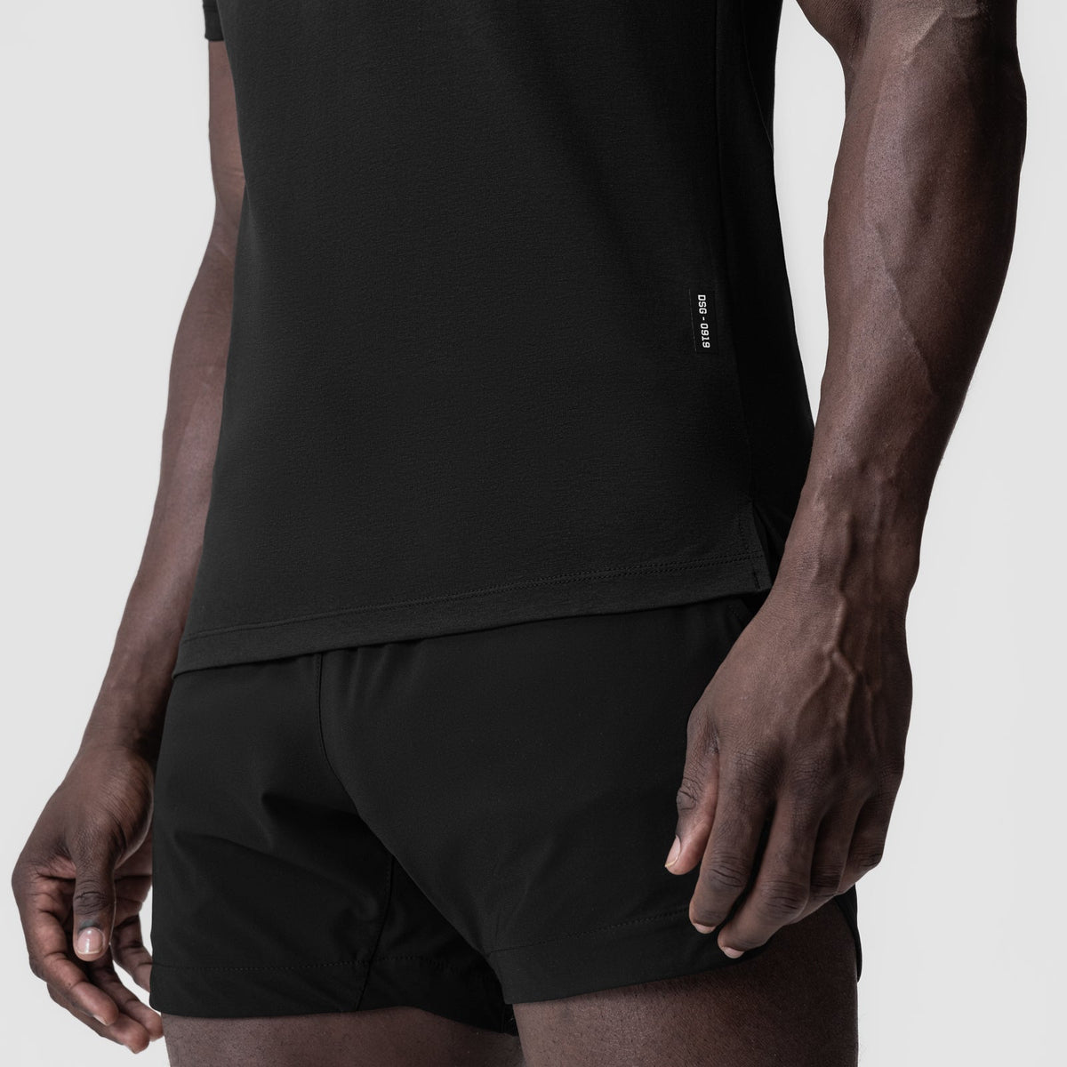 0919. Supima® Fitted Tee - Black | ASRV