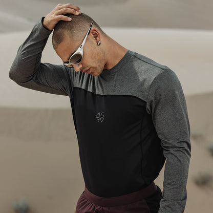 1190. AEROSILVER® UPF50+ Run Long Sleeve - Black | ASRV