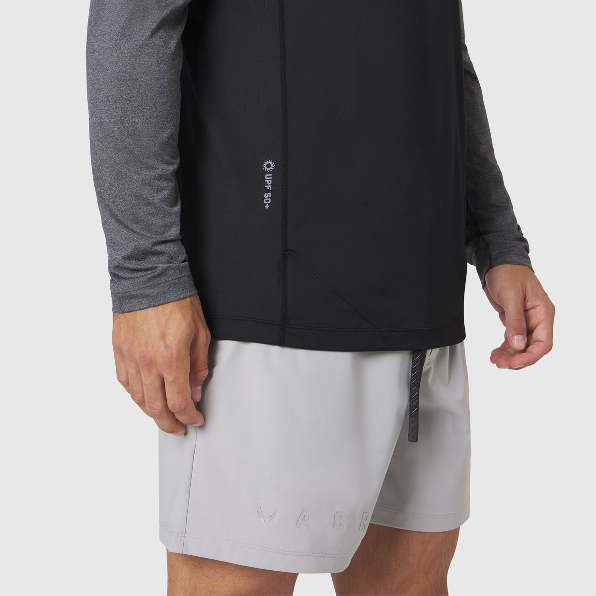 1190. AEROSILVER® UPF50+ Run Long Sleeve - Black | ASRV