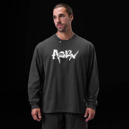 0851. Tech Essential™ Relaxed Long Sleeve - Space Grey "Koi" | ASRV