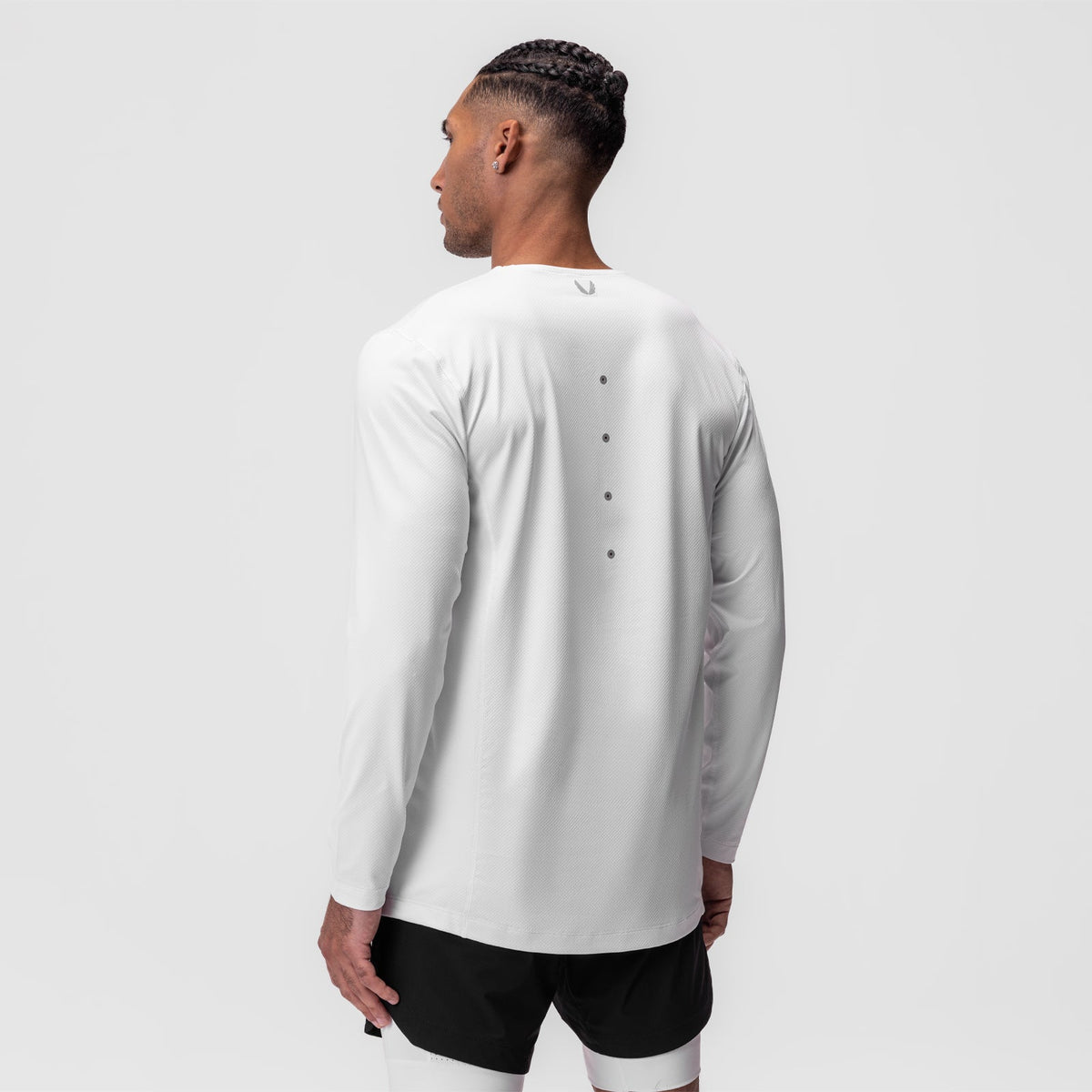 0907. AeroSilver® Training Long Sleeve - White "Space Bracket" | ASRV