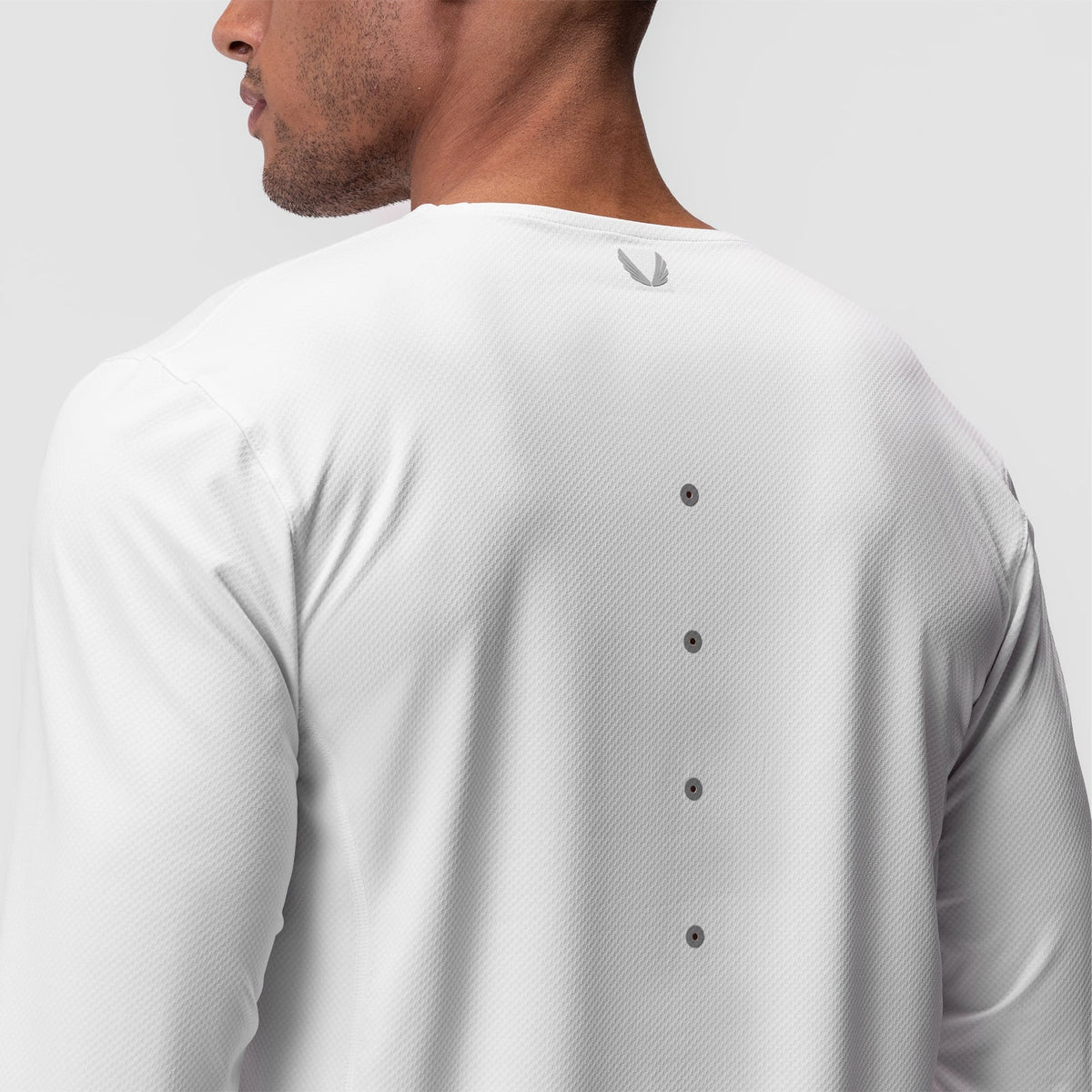 0907. AeroSilver® Training Long Sleeve - White "Space Bracket" | ASRV