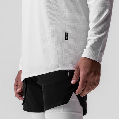 0907. AeroSilver® Training Long Sleeve - White "Space Bracket" | ASRV