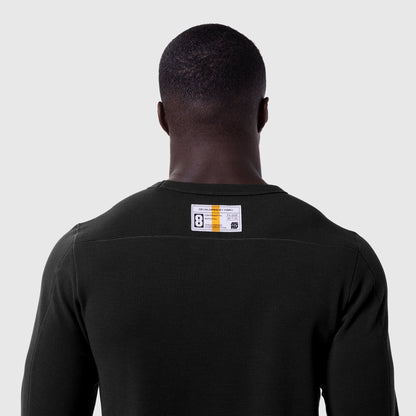 1112. Waffle Knit Longsleeve - Black | ASRV