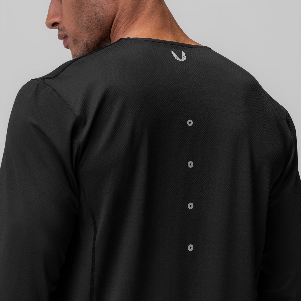 0907. AeroSilver® Training Long Sleeve - Black "Space Bracket" | ASRV