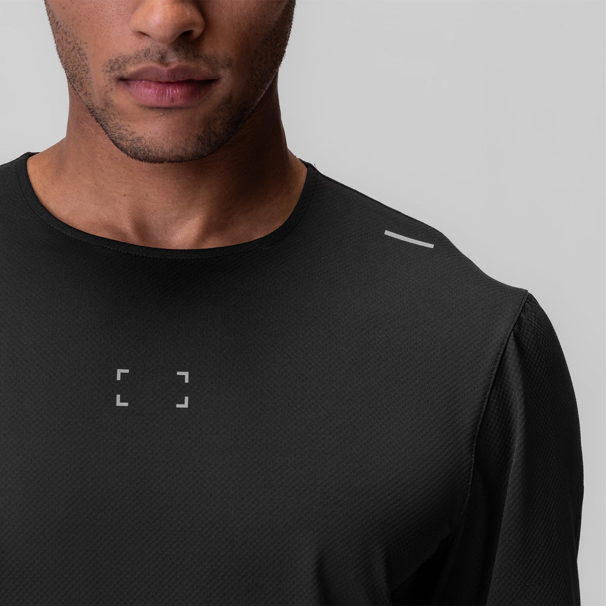 0907. AeroSilver® Training Long Sleeve - Black "Space Bracket" | ASRV