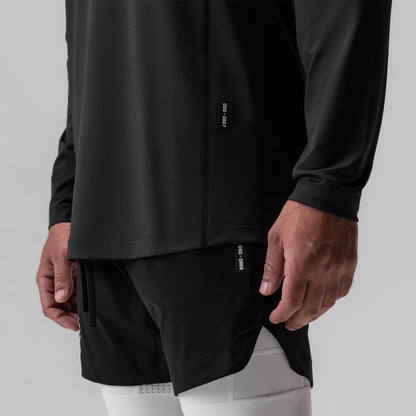 0907. AeroSilver® Training Long Sleeve - Black "Space Bracket" | ASRV
