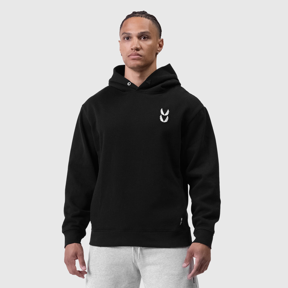 0920. Tech Essential™ Distressed Hoodie - Black | ASRV