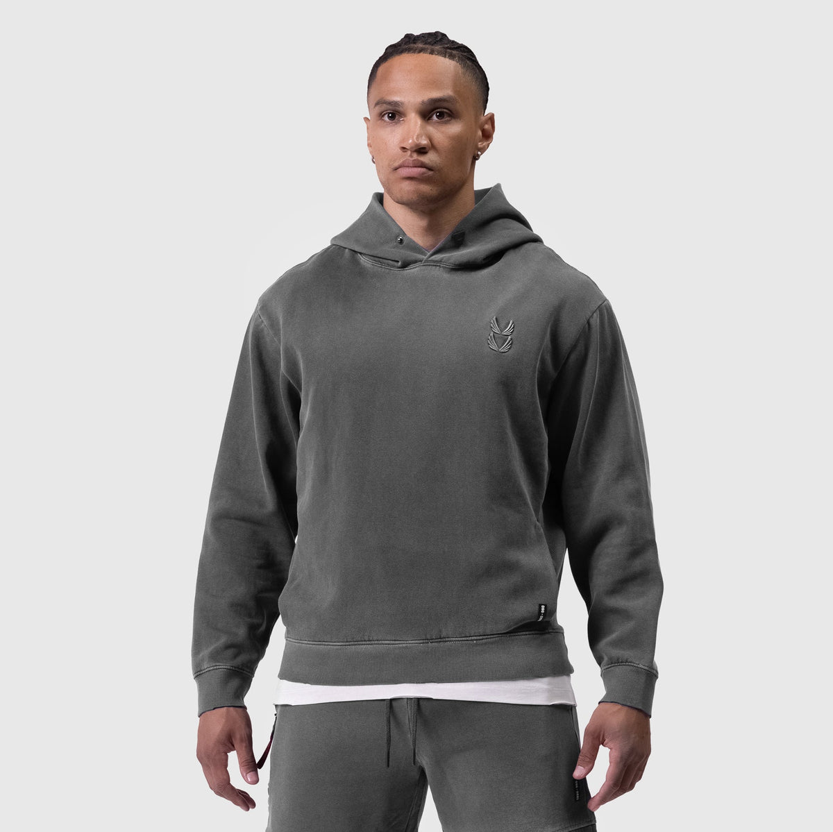 0920. Tech Essential™ Distressed Hoodie - Faded Grey | ASRV